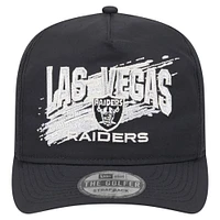 Casquette de golf à rabat noir Las Vegas Raiders Throwback Brush de New Era pour homme