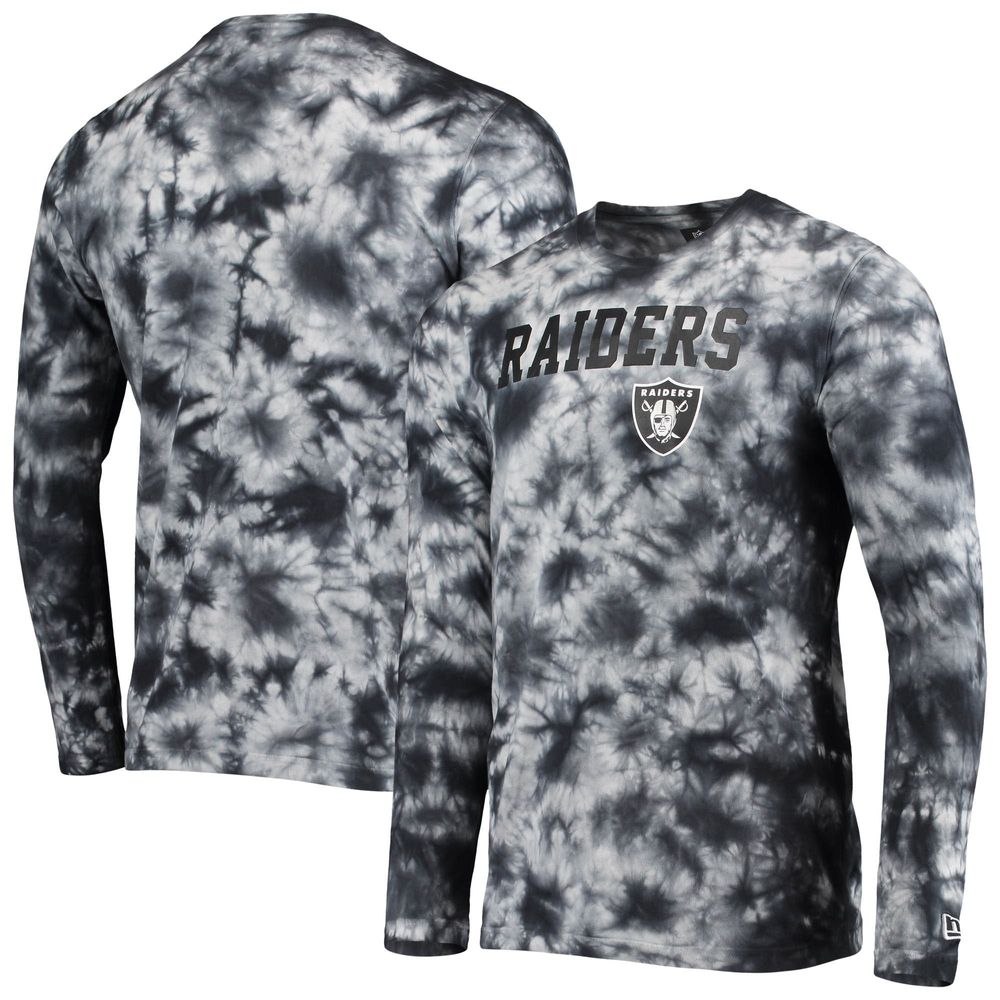 Men's New Era Black Las Vegas Raiders Tie-Dye Long Sleeve T-Shirt