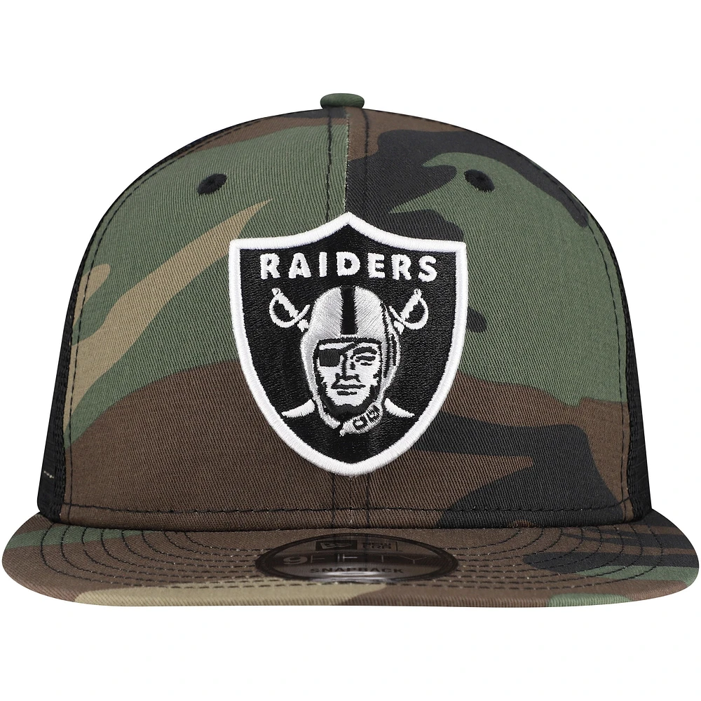 Casquette snapback 9FIFTY Main Trucker de New Era pour homme avec motif camouflage des Las Vegas Raiders