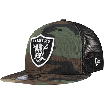 Men's New Era Camo Las Vegas Raiders  Main Trucker 9FIFTY Snapback Hat