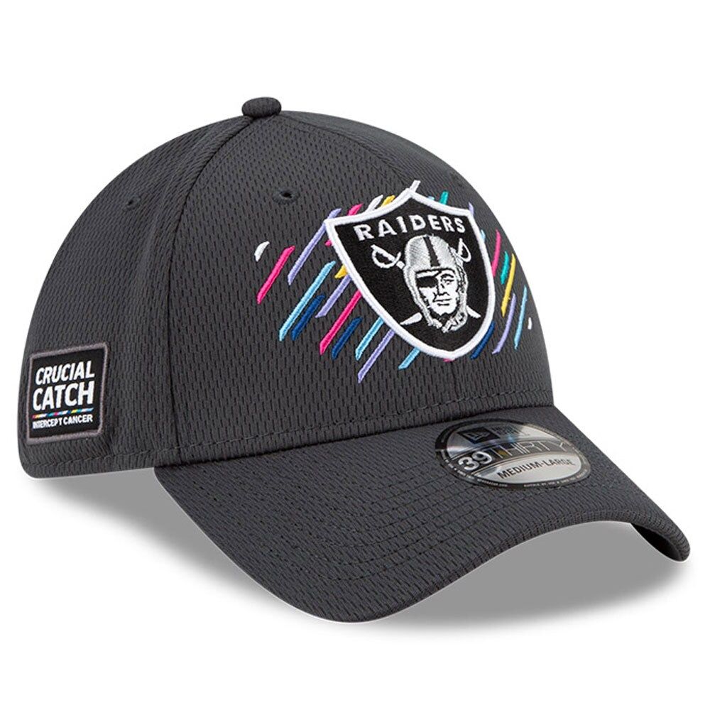 Men's New Era Charcoal Las Vegas Raiders 2021 NFL Crucial Catch - 39THIRTY Flex Hat