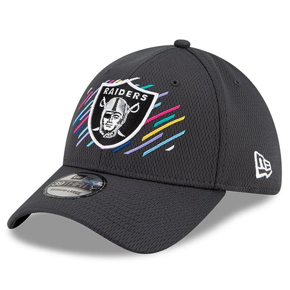 Casquette NFL New Era Charcoal Raiders 2021 pour homme - 39THIRTY Flex