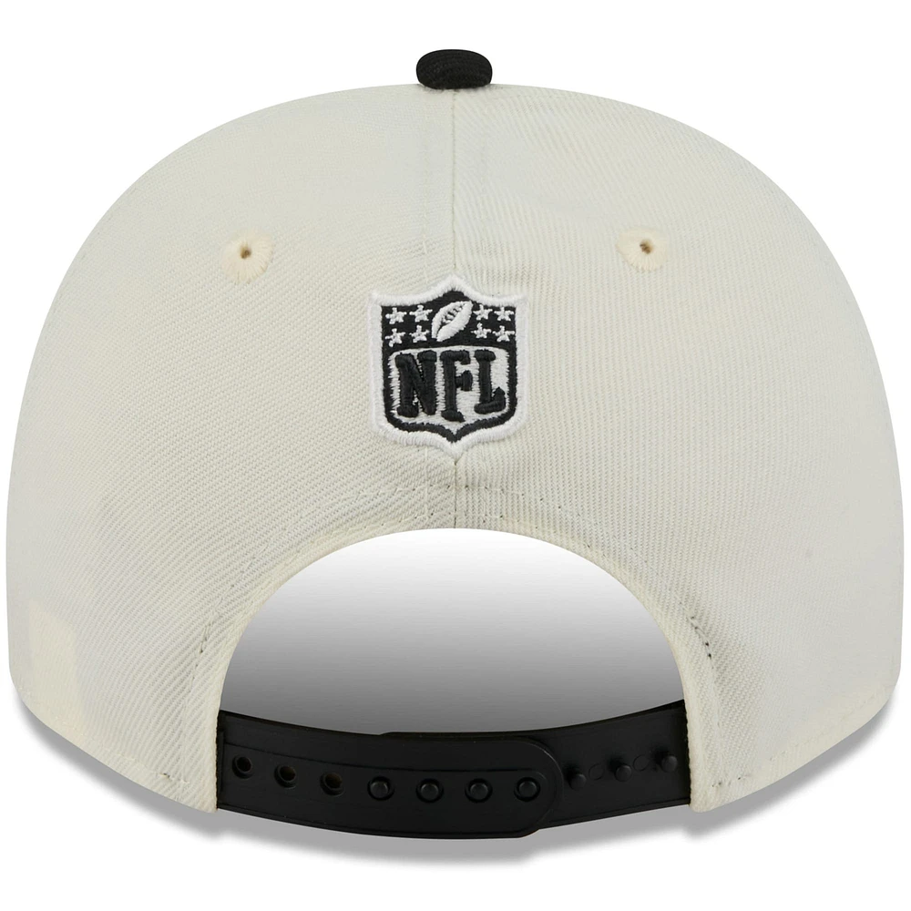 Men's New Era Cream/Black Las Vegas Raiders 2025 NFL Draft 9FIFTY A-Frame Snapback Hat
