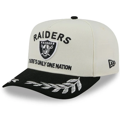 Men's New Era Cream/Black Las Vegas Raiders 2025 NFL Draft 9FIFTY A-Frame Snapback Hat