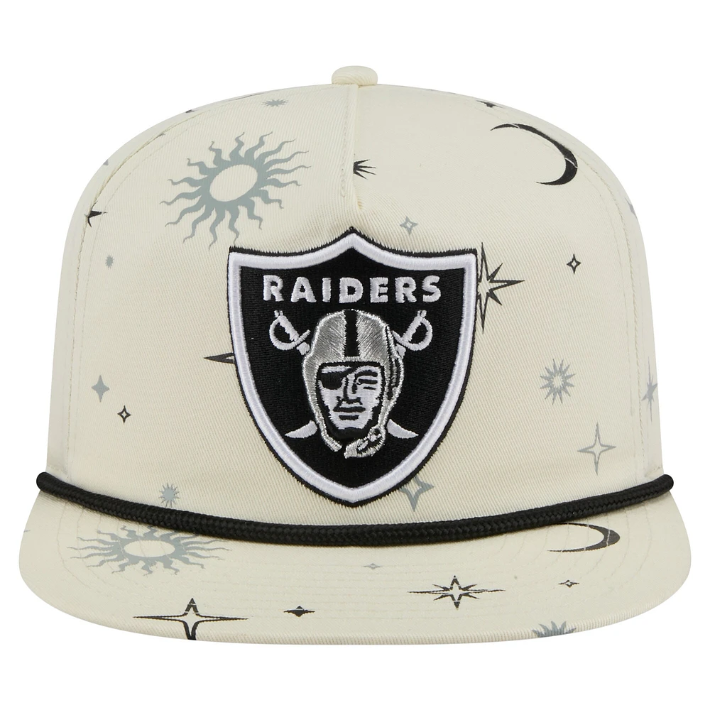 Men's New Era Cream Las Vegas Raiders Celestial Golfer Adjustable Hat