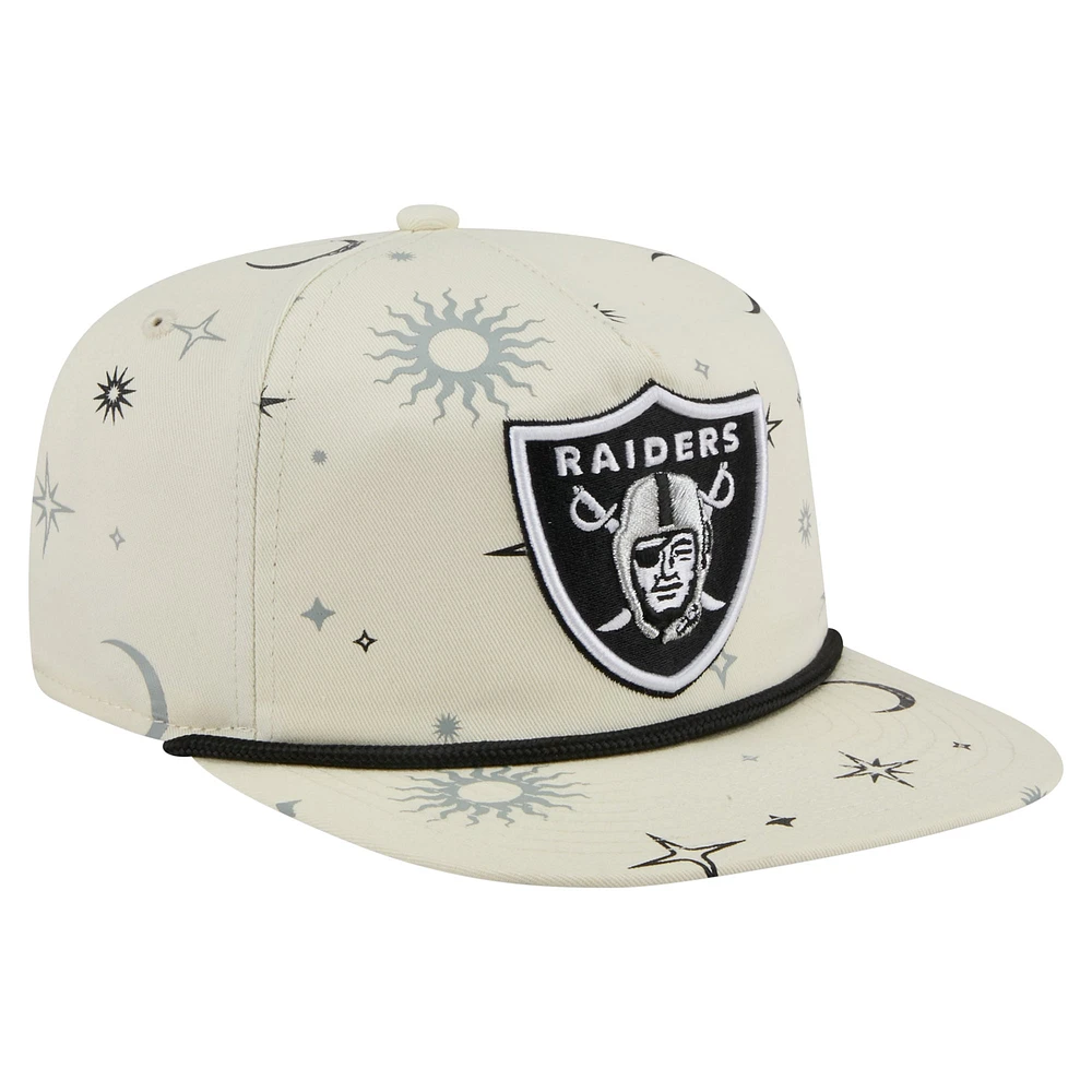 Men's New Era Cream Las Vegas Raiders Celestial Golfer Adjustable Hat