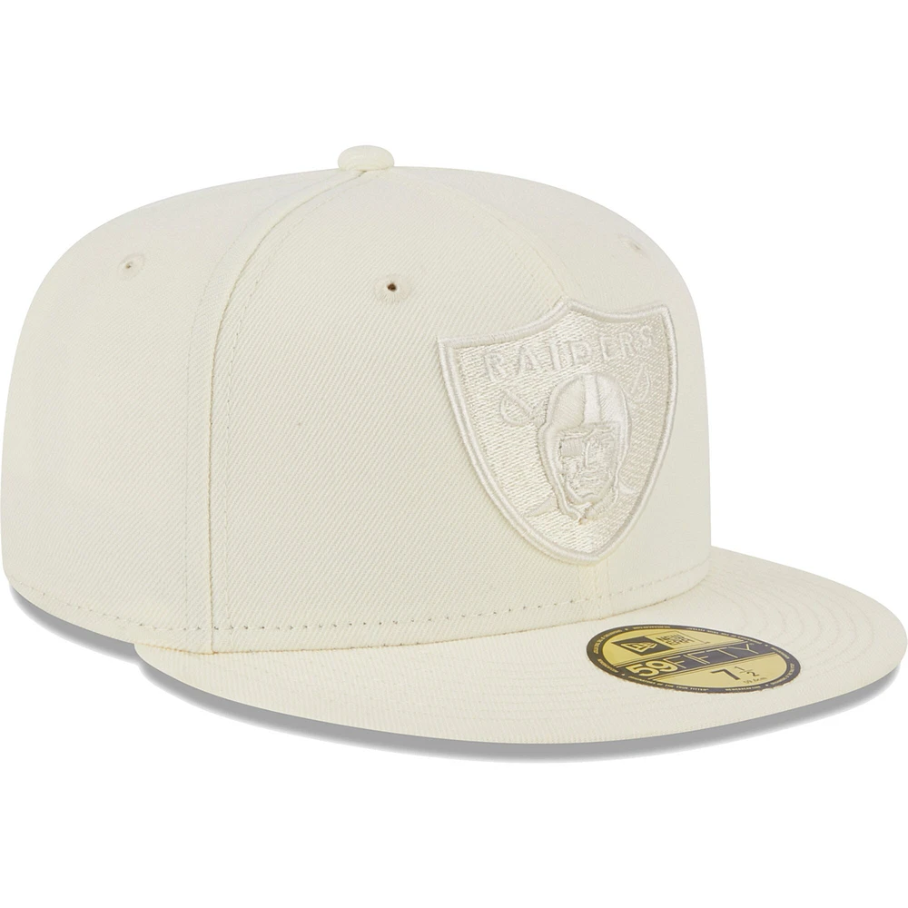 Casquette ajustée 59FIFTY pour homme couleur crème des Las Vegas Raiders New Era