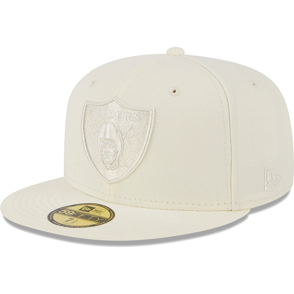 Men's New Era Cream Las Vegas Raiders Color Pack 59FIFTY Fitted Hat