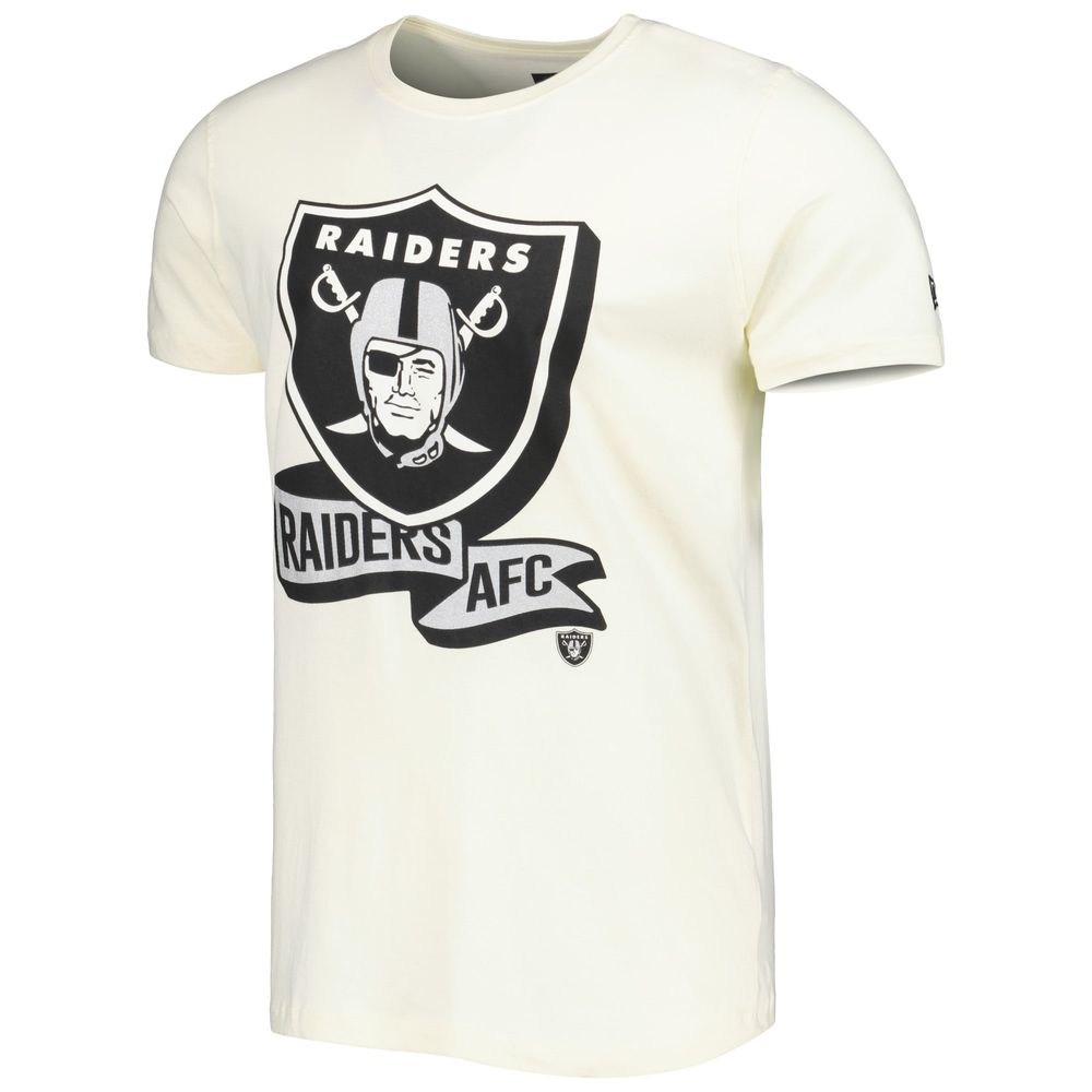 Men's New Era Cream Las Vegas Raiders Sideline Chrome T-Shirt