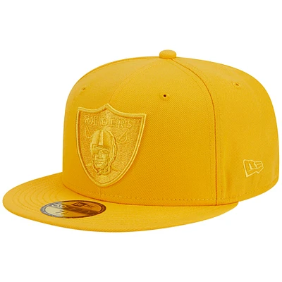 Men's New Era Gold Las Vegas Raiders Color Pack 59FIFTY Fitted Hat