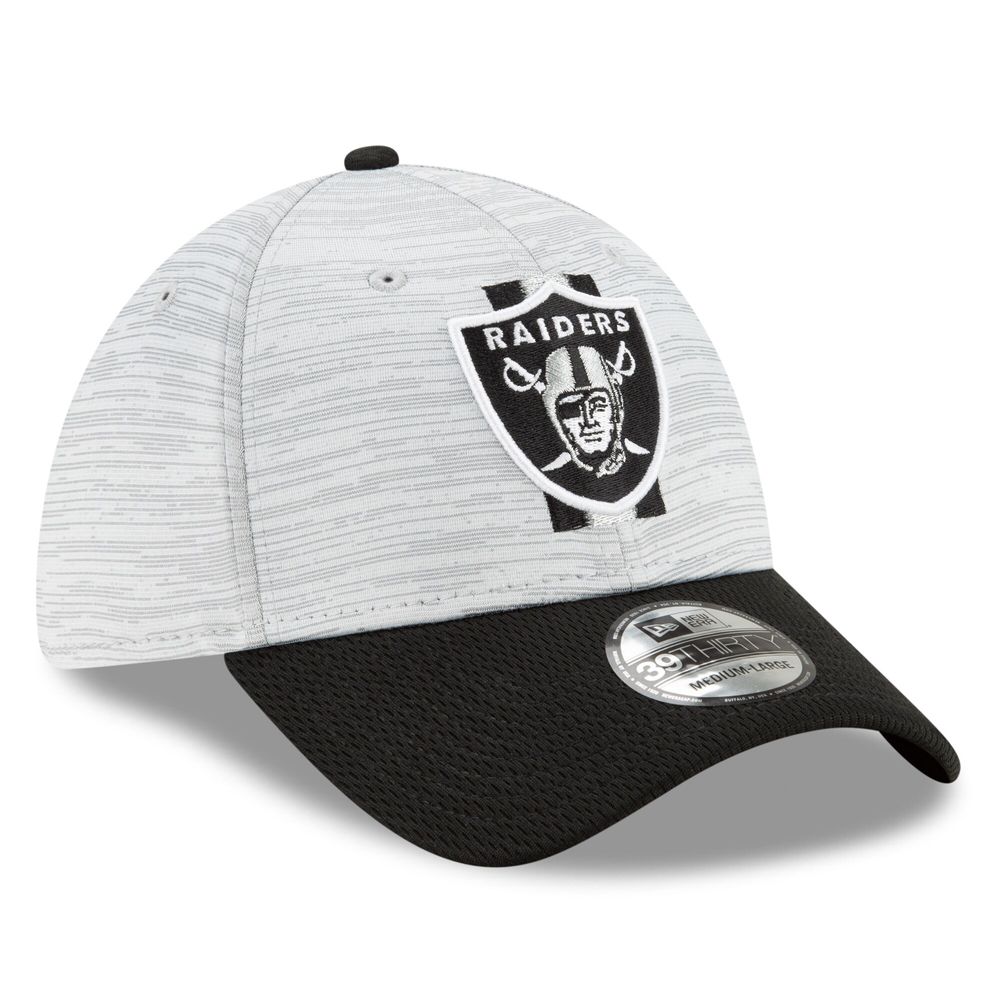 New Era Las Vegas Raiders Training 39Thirty Flex Fit Hat Cap Gray L/XL  Large-XL