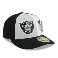 Casquette ajustée 59FIFTY Sideline Low Profile des Las Vegas Raiders 2023 New Era pour homme, gris/noir