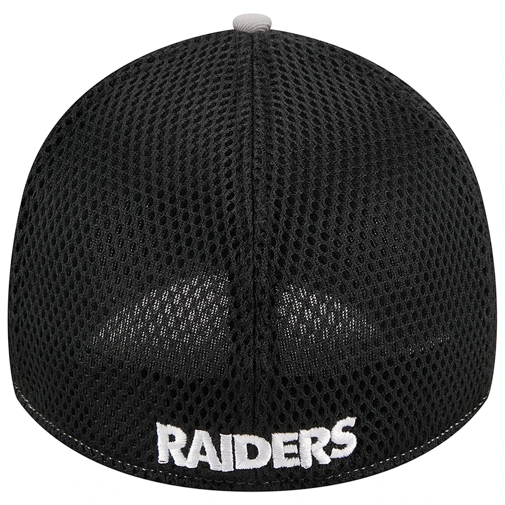 Casquette flexible 39THIRTY Pipe des Las Vegas Raiders New Era pour hommes, gris/noir