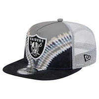 Casquette de golf à visière arrière grise/noire New Era pour homme Las Vegas Raiders