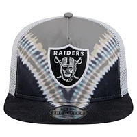Casquette de golf à visière arrière grise/noire New Era pour homme Las Vegas Raiders