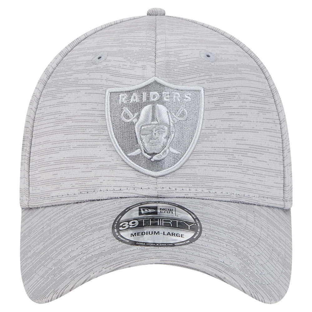 Men's New Era Gray Las Vegas Raiders  Active Tech 39THIRTY Flex Hat