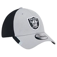 Casquette 39THIRTY Flex grise pour homme avec visière active des Las Vegas Raiders de New Era