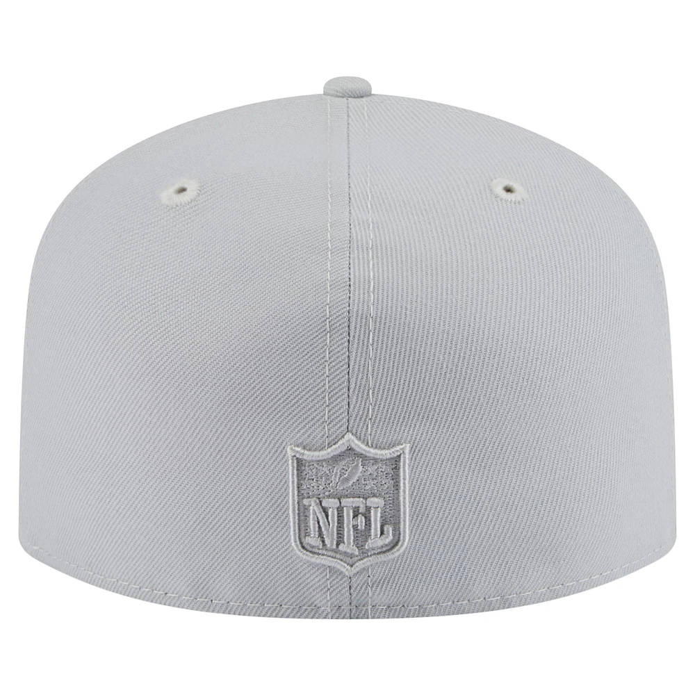 Men's New Era Gray Las Vegas Raiders Color Pack A-Frame 59FIFTY Fitted Hat