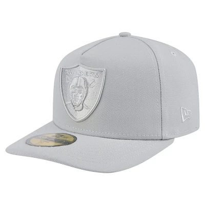 Men's New Era Gray Las Vegas Raiders Color Pack A-Frame 59FIFTY Fitted Hat