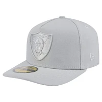 Men's New Era Gray Las Vegas Raiders Color Pack A-Frame 59FIFTY Fitted Hat