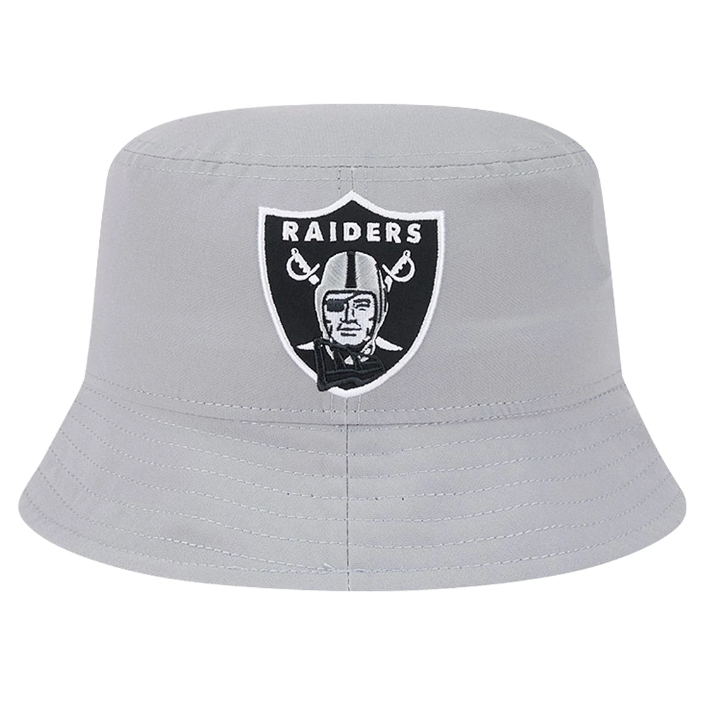 Men's New Era Gray Las Vegas Raiders Helmet Bucket Hat