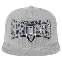 Men's New Era Gray Las Vegas Raiders Throwback Corded Golfer Snapback Hat