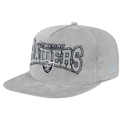 Casquette de golf snapback à cordon de serrage gris Las Vegas Raiders de New Era pour homme