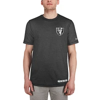 T-shirt New Era pour homme, noir chiné, Las Vegas Raiders 2024 NFL Training Camp