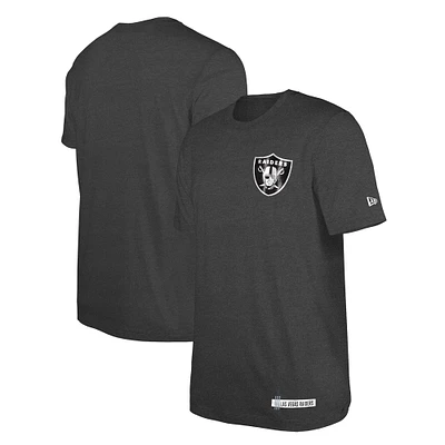 Men's New Era Heather Black Las Vegas Raiders 2024 NFL Training Camp T-Shirt