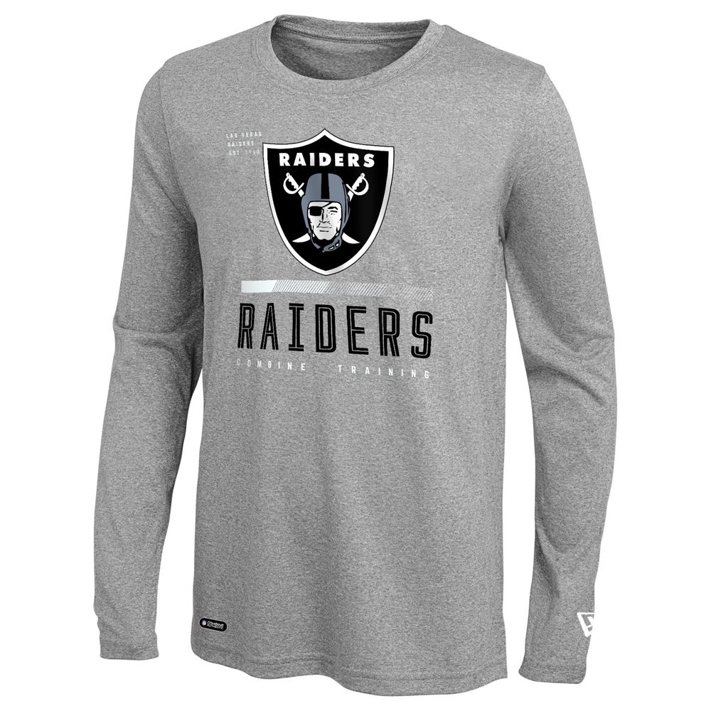 New Era Men's New Era Heathered Gray Las Vegas Raiders Combine Authentic Red  Zone Long Sleeve T-Shirt