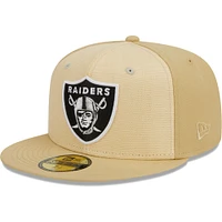 Casquette ajustée 59FIFTY en raphia des Las Vegas Raiders kaki New Era pour homme