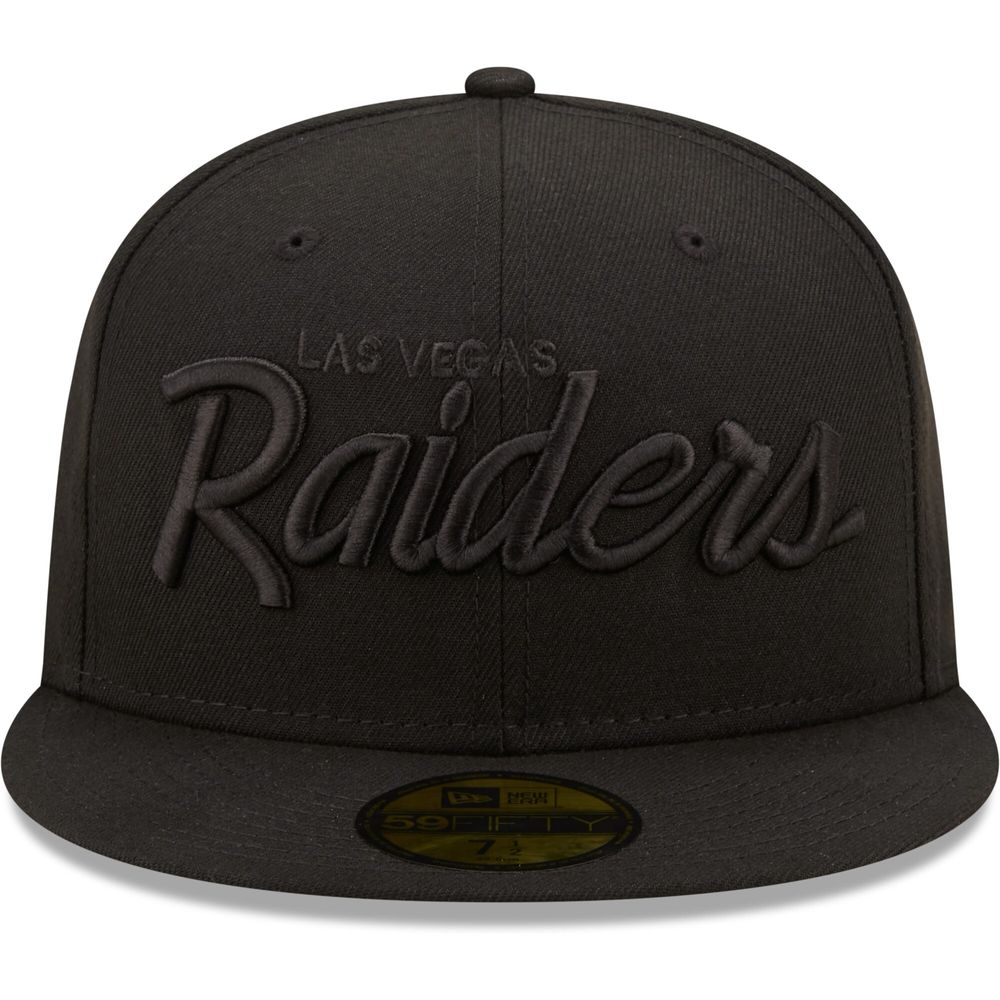 Men's New Era Las Vegas Raiders Black on Alternate Logo 59FIFTY Fitted Hat