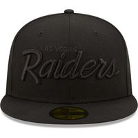 Men's New Era Las Vegas Raiders Black on Alternate Logo 59FIFTY Fitted Hat