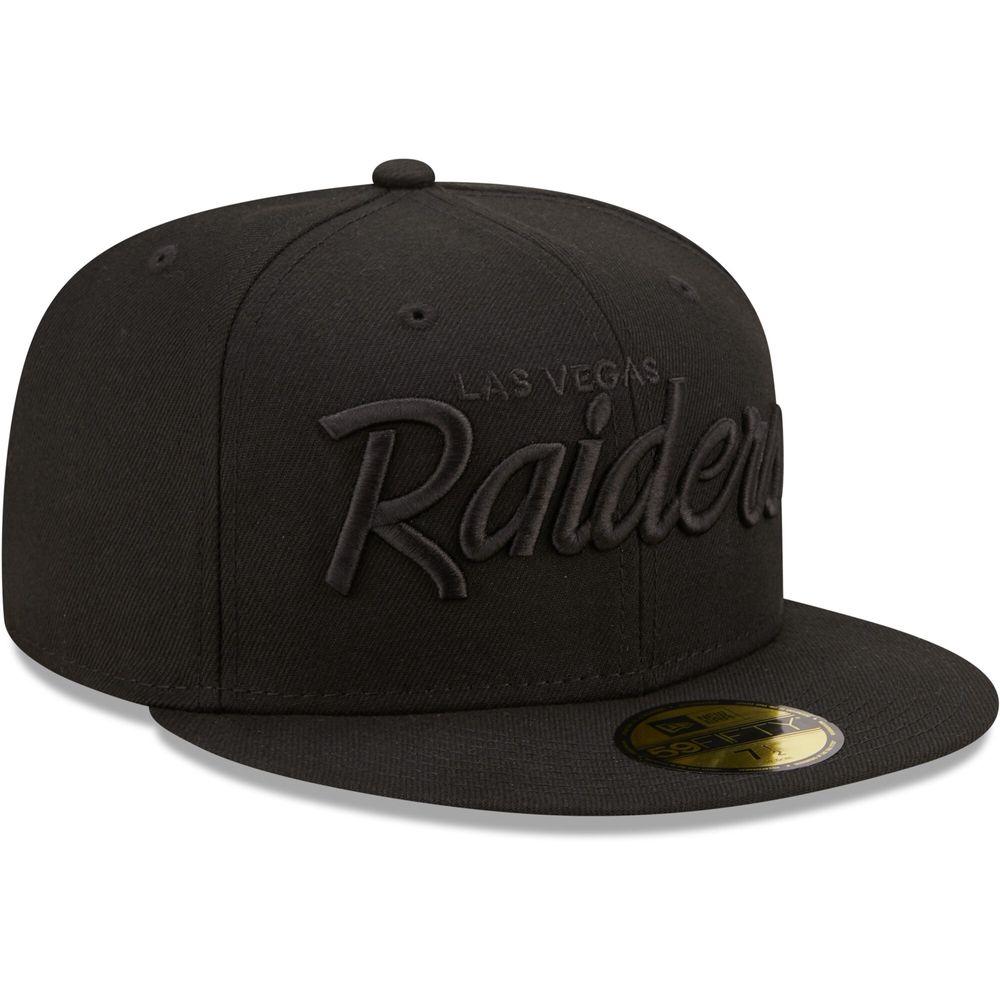 Men's New Era Las Vegas Raiders Black on Alternate Logo 59FIFTY Fitted Hat