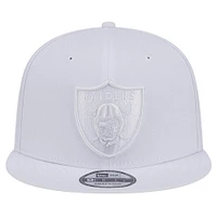 Men's New Era Las Vegas Raiders Main White on White 9FIFTY Snapback Hat