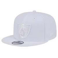 Men's New Era Las Vegas Raiders Main White on White 9FIFTY Snapback Hat