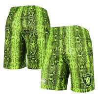 Men's New Era Neon Green Las Vegas Raiders Summer Pop Shorts