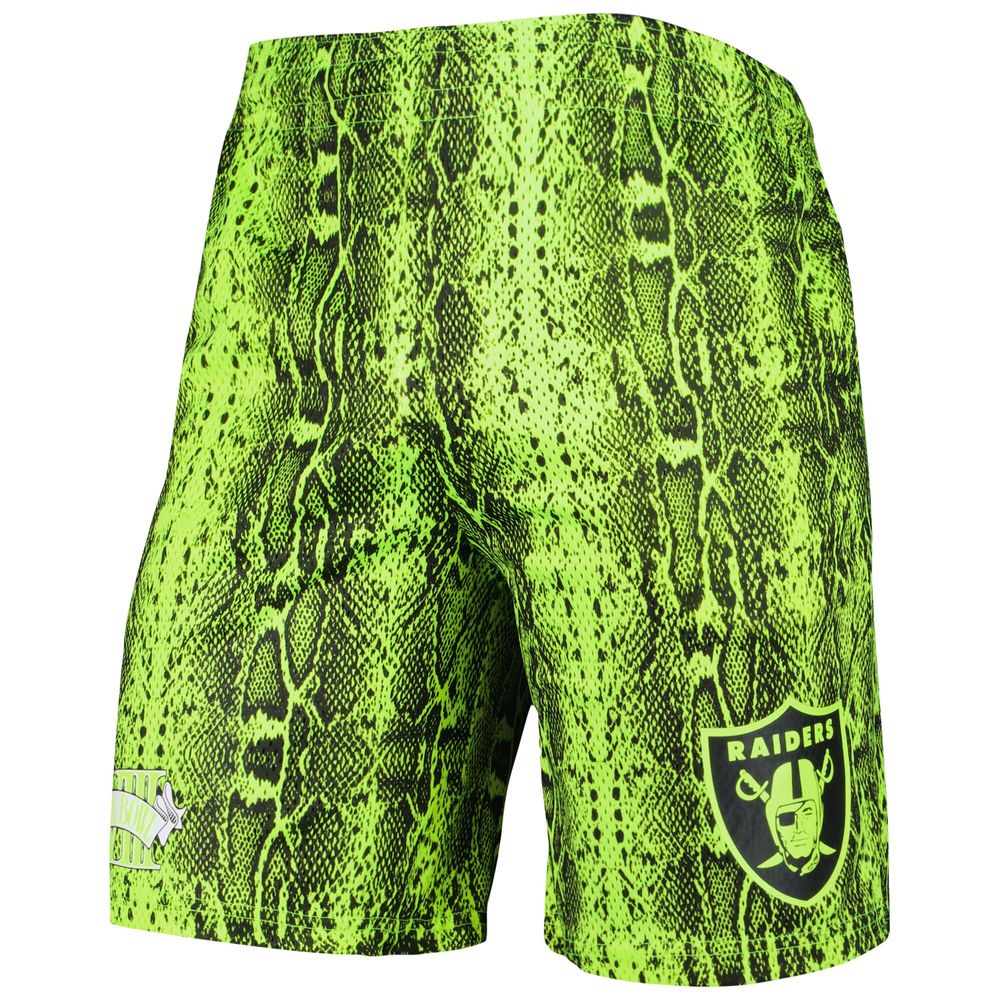 Men's New Era Neon Green Las Vegas Raiders Summer Pop Shorts