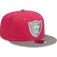 Men's New Era Pink/Gray Las Vegas Raiders 2-Tone Color Pack 9FIFTY Snapback Hat