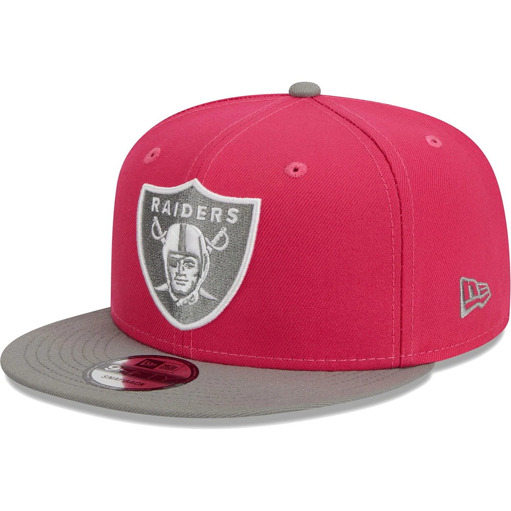 Men's New Era Pink/Gray Las Vegas Raiders 2-Tone Color Pack 9FIFTY Snapback Hat