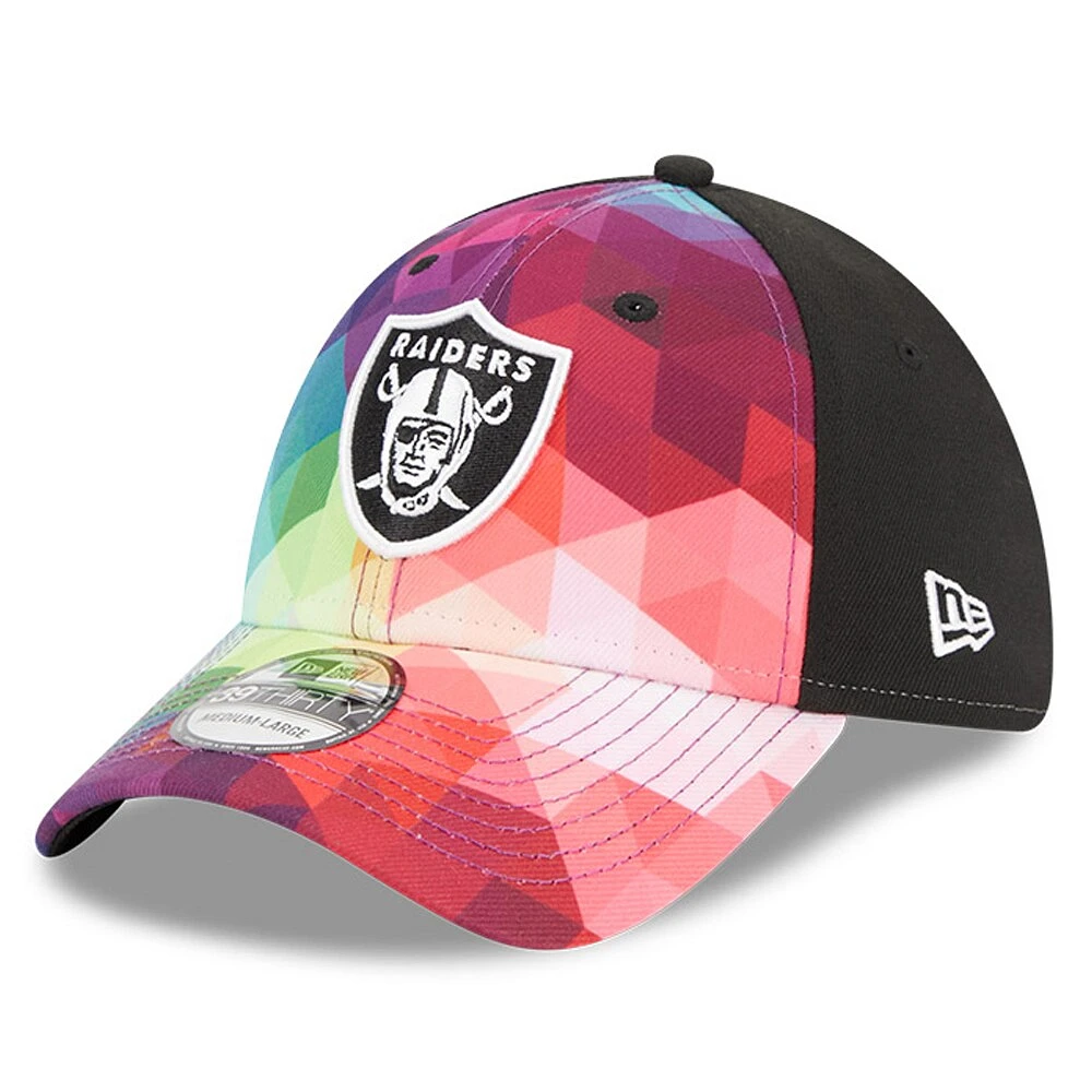 Casquette flexible New Era Las Vegas Raiders 2023 NFL Crucial Catch 39THIRTY rose pour homme