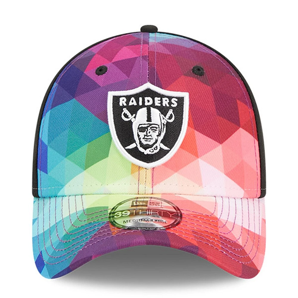 Casquette flexible New Era Las Vegas Raiders 2023 NFL Crucial Catch 39THIRTY rose pour homme