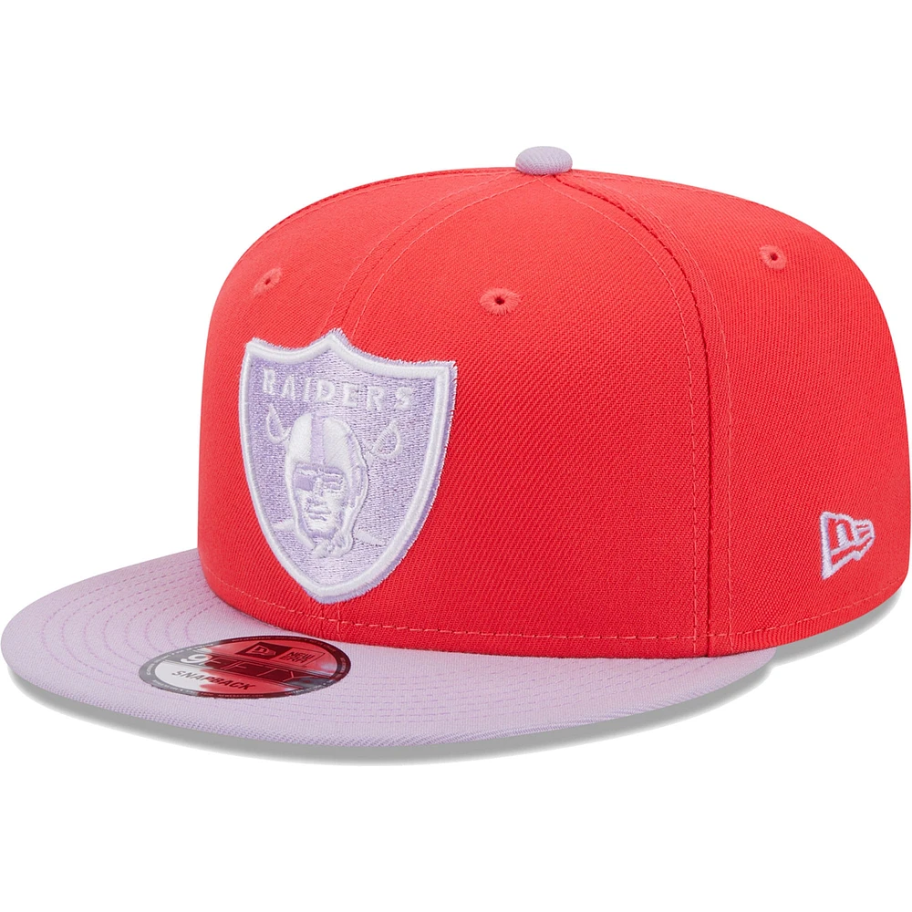 Men's New Era Red/Lavender Las Vegas Raiders Two-Tone Color Pack 9FIFTY Snapback Hat