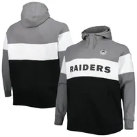 Youth Las Vegas Raiders Black Color Block Raglan Pullover Hoodie