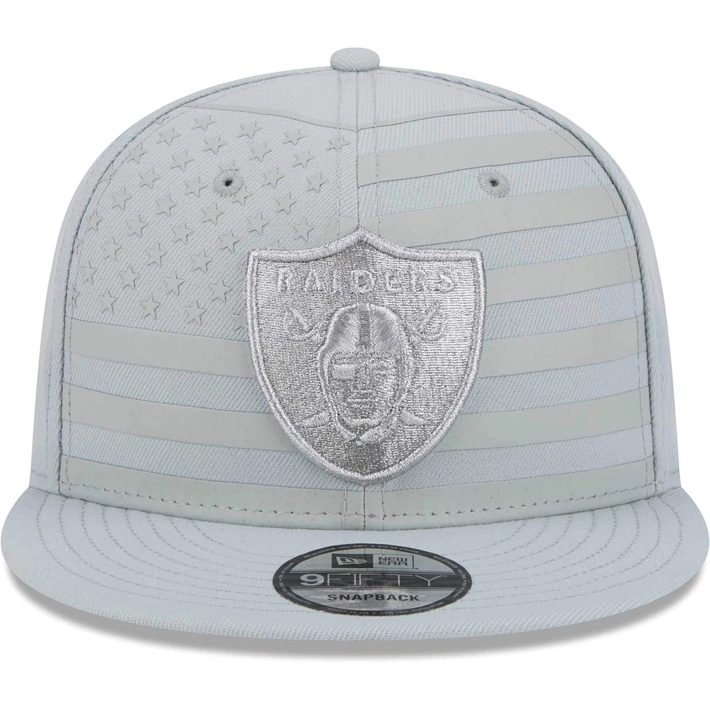 Men's New Era Silver Las Vegas Raiders Independent 9FIFTY Snapback Hat