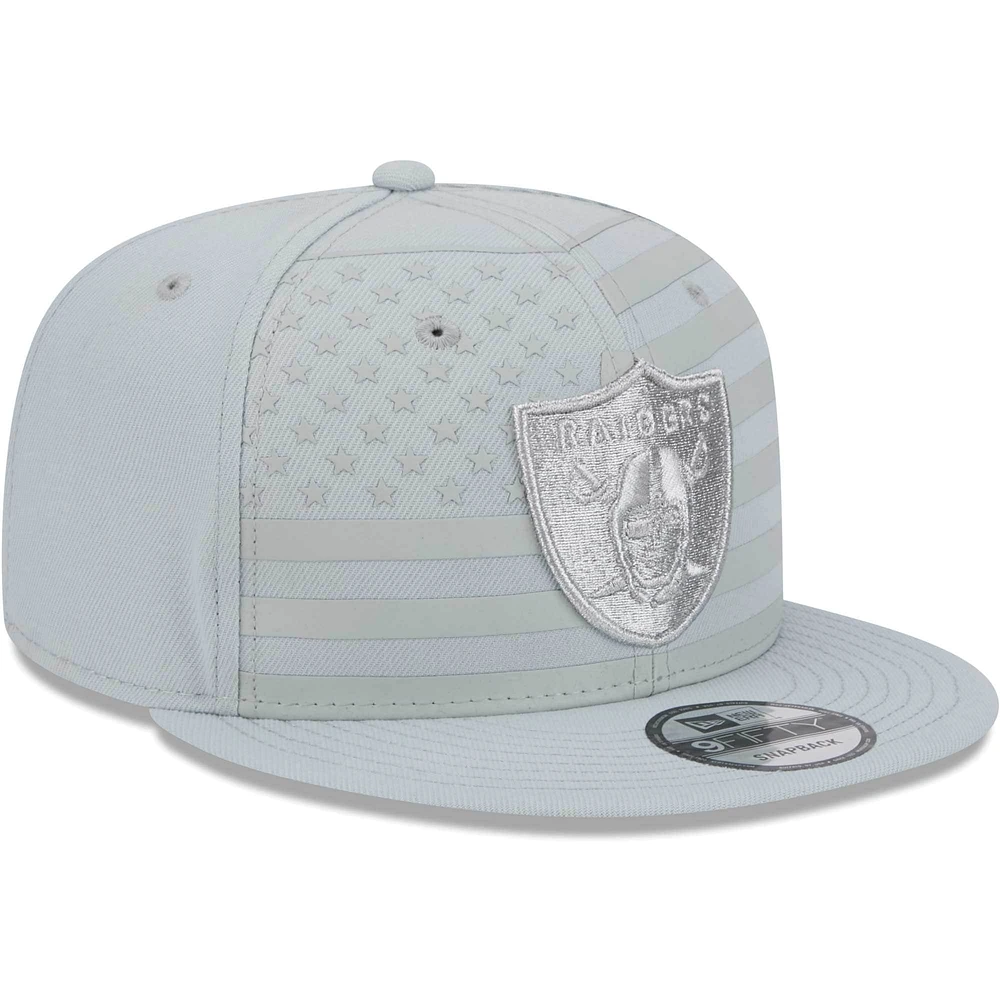 Men's New Era Silver Las Vegas Raiders Independent 9FIFTY Snapback Hat