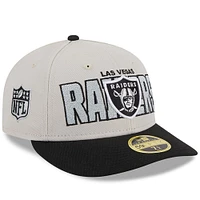 Casquette ajustée New Era Stone/Black Las Vegas Raiders 2023 NFL Draft Low Profile 59FIFTY pour homme