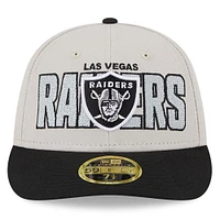 Casquette ajustée New Era Stone/Black Las Vegas Raiders 2023 NFL Draft Low Profile 59FIFTY pour homme