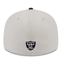 Casquette ajustée New Era Stone/Black Las Vegas Raiders 2023 NFL Draft Low Profile 59FIFTY pour homme