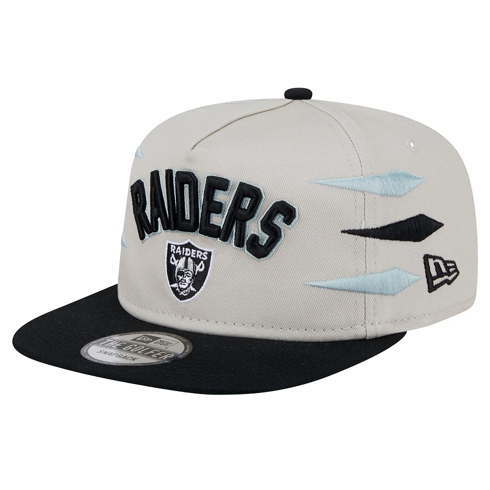 Casquette de golf athlétique Snapback Las Vegas Raiders de New Era pour homme, couleur pierre/noir